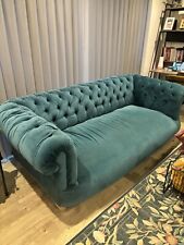 Velvet chesterfield sofa for sale  LONDON