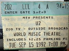 Ticket stub 1992 for sale  Vernon Hills