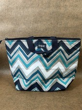Bolsa de almoço térmica THIRTY-ONE DOTTY CHEVRON azul-petróleo cinza bolso traseiro, usado comprar usado  Enviando para Brazil