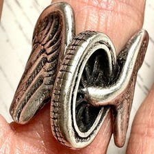Usado, Roda voadora com asas anel tamanho 7 ciclo 15g banda prata esterlina vintage comprar usado  Enviando para Brazil