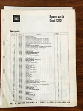 MANUAL DE REPUESTOS DOBLE REPRODUCTOR DE DISCOS/TOCADISCOS 1210 *ORIGINAL* segunda mano  Embacar hacia Mexico