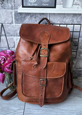 Leather backpack brown for sale  EDINBURGH