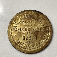 Token comercial Paoli Indiana Milling Co bom para 100 libras farinha de grau reto comprar usado  Enviando para Brazil