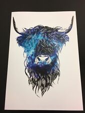 Pôster impressão arte digital universo galáxia cabeça de vaca terras altas escocesa A4 comprar usado  Enviando para Brazil