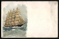 Lithographie segelschiff fünf gebraucht kaufen  Berlin