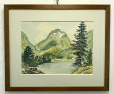 Aquarell Malerei signiert Berge Alpen Bergsee Monte Forno 3200 dat. 1978 comprar usado  Enviando para Brazil