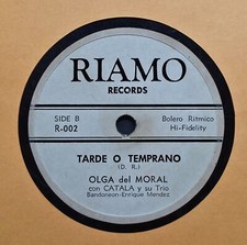 OLGA DEL MORAL / TARDE O TEMPRANO / BESOS FRIOS / 78 RPM RECORD comprar usado  Enviando para Brazil