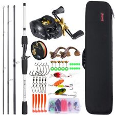 Kits de vara de pesca fibra de carbono 4 seções vara de fundição e carretel de metal comprar usado  Enviando para Brazil
