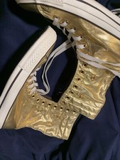converse All-Star Botas Douradas Femininas Tamanho 10 Bezerro Alto Dobrável Não Usado Ex Grátis P comprar usado  Enviando para Brazil