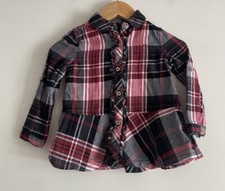 Usado, Camisa manga longa xadrez algodão tartan bebê meninas Tommy Hilfiger tamanho 1 18 M comprar usado  Enviando para Brazil