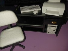 43- Lote de mesa e cadeira para computador para casa de bonecas, escala 1:12 comprar usado  Enviando para Brazil