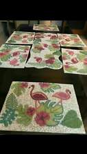 Conjunto de jantar flamingo frisado 13 peças com 1 corredor de mesa 6 placemat e 6 montanhas-russas, usado comprar usado  Enviando para Brazil