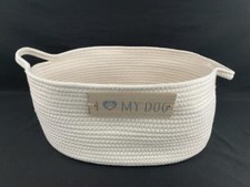 Cesta de cama de cachorro tecida com alças 19x12 oval "I Love My Dog" cesta de armazenamento comprar usado  Enviando para Brazil