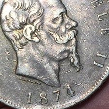 5 lire 1874 usato 5 lire 1874 usato San Bonifacio
