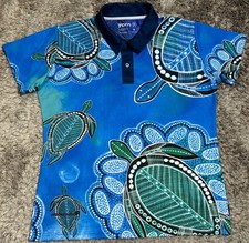 Camisa polo feminina P130 nova Austrália indígena Charlie Chambers tartaruga oceano 16, usado comprar usado  Enviando para Brazil