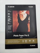 Papel fotográfico Canon Pixma Pro II A4 super alto brilho 19 folhas - PR-201 - 245g comprar usado  Enviando para Brazil
