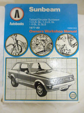 Sunbeam owners workshop for sale  LOWESTOFT