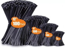 Abraçadeiras com zíper tamanhos variados (4”+6”+8”+12”) náilon preto resistente a UV comprar usado  Enviando para Brazil