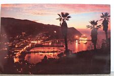 Cartão postal antigo vintage com visualização de cartão PC Califórnia CA Catalina Island Avalon Bay crepúsculo comprar usado  Enviando para Brazil