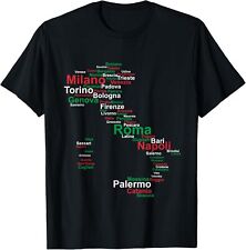 Nova Camiseta Limitada Mapa da Itália Silhueta Bandeira Cidades Roma Viagem Europa, usado comprar usado  Enviando para Brazil