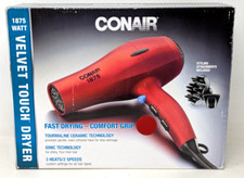 Secador de cabelo Conair 1875 watts toque veludo turmalina cerâmica iônica secagem rápida comprar usado  Enviando para Brazil