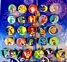 😀 Juego de prendedores del alfabeto Disney 2008 las 26 letras A-Z WDW juego de prendedores del alfabeto circular segunda mano  Embacar hacia Mexico