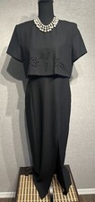 Rj & Co tamanho 12 Feminino Preto Manga Curta Corte Longo/vestido de fenda lateral comprar usado  Enviando para Brazil