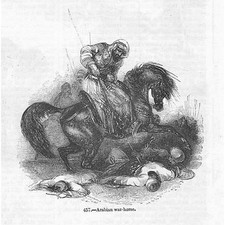 Cavalo de guerra árabe - Estampa antiga 1856 comprar usado  Enviando para Brazil