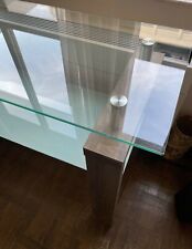 Barra de exposição mesa de vidro prateleira de vidro acabamento cinza resistente 50" L L@@K loja casa comprar usado  Enviando para Brazil