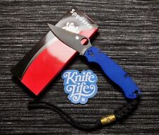 Custom blue spyderco for sale  Linden