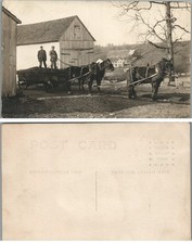CARTÃO POSTAL ANTIGO FOTO REAL CARROÇA CAVALO CENA FAZENDA RPPC comprar usado  Enviando para Brazil