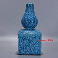 Garrafa de cabaça quadrada azul porcelana marca qing dinastia qing 9,0" porcelana vintage comprar usado  Enviando para Brazil