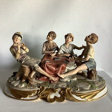 RARO Capodimonte escultura figurativa de porcelana, jogo de pôquer “The Card Cheats”, usado comprar usado  Enviando para Brazil