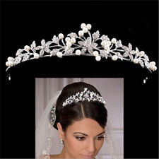 Tiara de cabelo tiara flor cristal pérola festa formatura noiva noiva comprar usado  Enviando para Brazil
