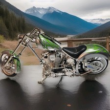 Chopper Orange County OCC verde e prata bicicleta fundida Toy Zone Inc. comprar usado  Enviando para Brazil