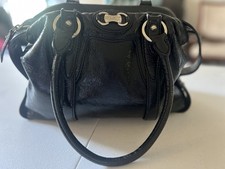 Bolsa tote Michael Kors MK preta couro envernizado bolsa satchel comprar usado  Enviando para Brazil
