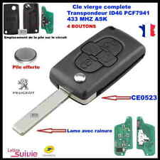 CLE VIERGE CE0523 CIRCUIT PEUGEOT 807/1007  CITROËN  4BOUTON ASK 433MHZ AVEC RAI comprar usado  Enviando para Brazil