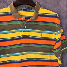 Usado, Camisa polo masculina listrada L laranja amarela verde Ralph Lauren comprar usado  Enviando para Brazil