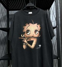 Camiseta unissex preta básica vintage Betty Boop desenho animado década de 1997 P-5XL KH14136, usado comprar usado  Enviando para Brazil