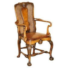 Usado, POLTRONA ANTIGA DE COURO MARROM BERGERE ESCULPIDA EM GARRA E BOLA THOMAS CHIPPENDALE comprar usado  Enviando para Brazil