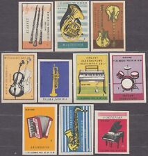 POLAND 1971 Matchbox Label Z#1052/61 set, Musical instruments. na sprzedaż  PL