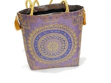 Bolsa de Seda Banarasi Feminina, Bolsa de Ombro Feminina Indiana Feita à Mão, Bolsa de Casamento comprar usado  Enviando para Brazil