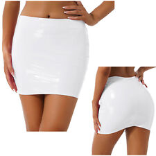 Mini-saia feminina de couro PVC brilhante Bodycon saias lápis curtas clubwear comprar usado  Enviando para Brazil