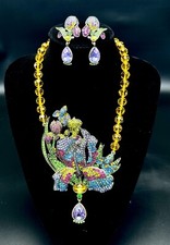 Usado, Conjunto de Colar e Brinco Floral de Cristal Frisado Heidi Daus "EARLY BLOOMER" comprar usado  Enviando para Brazil