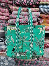 Usado, Bolsa tote ecológica acolchoada resistente reversível estampada boho verde perfeito comprar usado  Enviando para Brazil