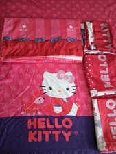 Hello Kitty Sanrio 3 fronhas 1 folha plana tamanho completo 2 painéis cortina janela comprar usado  Enviando para Brazil