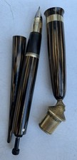Caneta-tinteiro vintage 1940 Sheaffer ponto branco mesa enchimento a vácuo marrom estriado comprar usado  Enviando para Brazil
