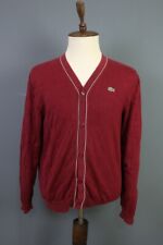 Cardigã suéter Lacoste vermelho vivo de lã decote em V malha tamanho 6 comprar usado  Enviando para Brazil