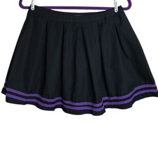Hot Topic tamanho médio preto e roxo plissado alegria saia gótica escola menina grunge, usado comprar usado  Enviando para Brazil