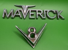 Emblemas antigos Ford Maverick cromados V‐8 e Maverick — restaurações OEM comprar usado  Enviando para Brazil